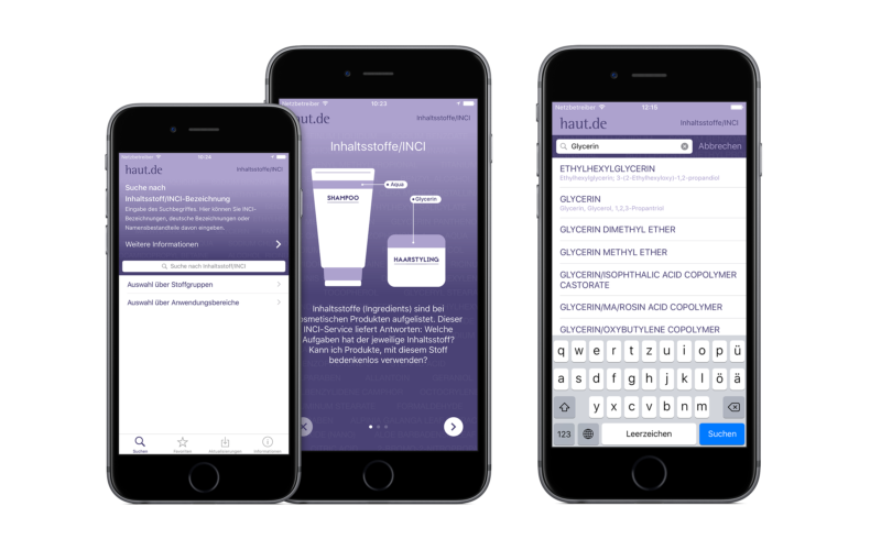 Neue INCI-App von haut.de informiert über mehr als 20.000 Inhaltsstoffe in kosmetischen Mitteln