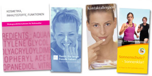 Cover verschiedener Broschüren zum Thema Haut